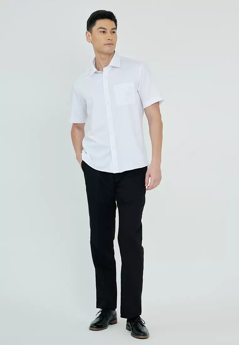Plain H-Xtension Bamboo Short Sleeve Executive Shirt
