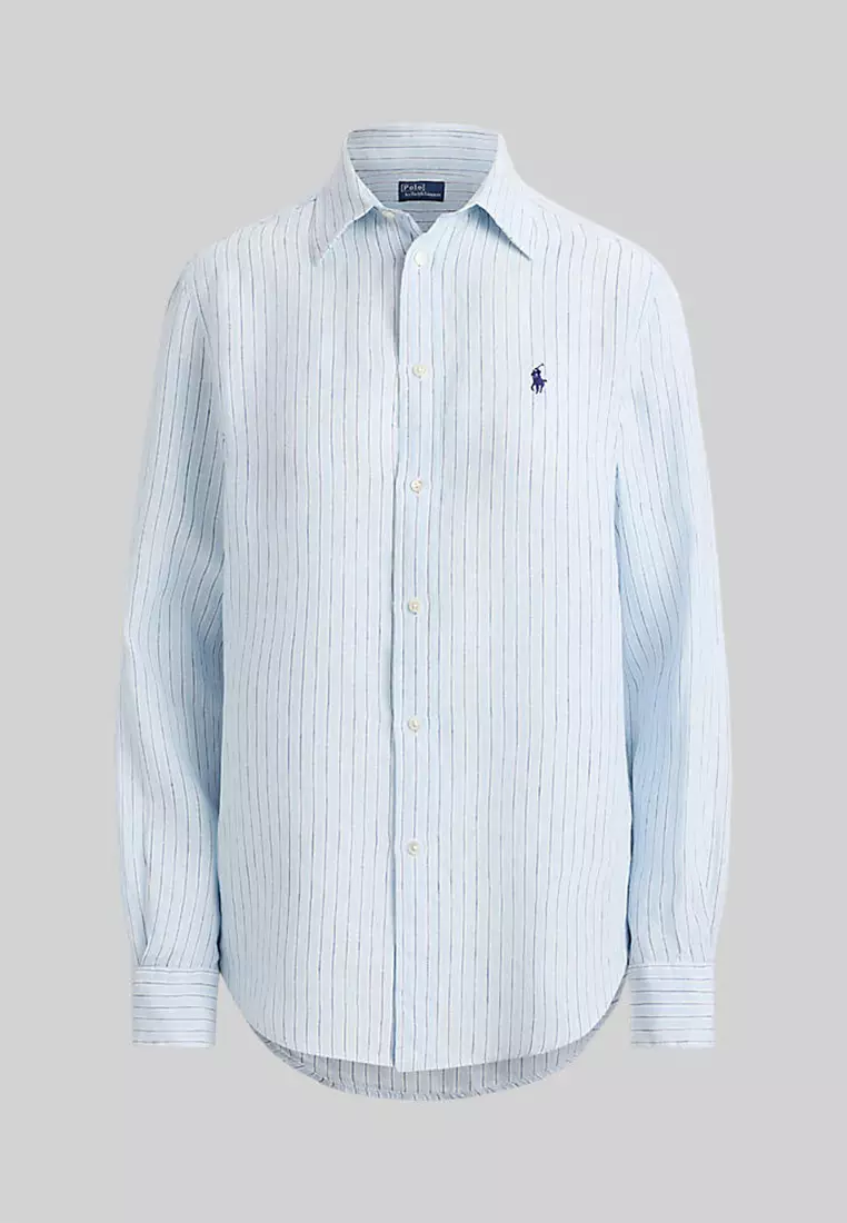 Classic Fit Striped Linen Shirt
