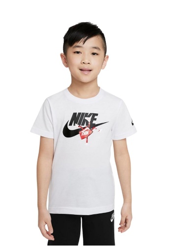 Nike white Nike Boy's Boxy Futura Short Sleeves Tee (4 - 7 Years) - White 7DF5CKAF08B6A0GS_1