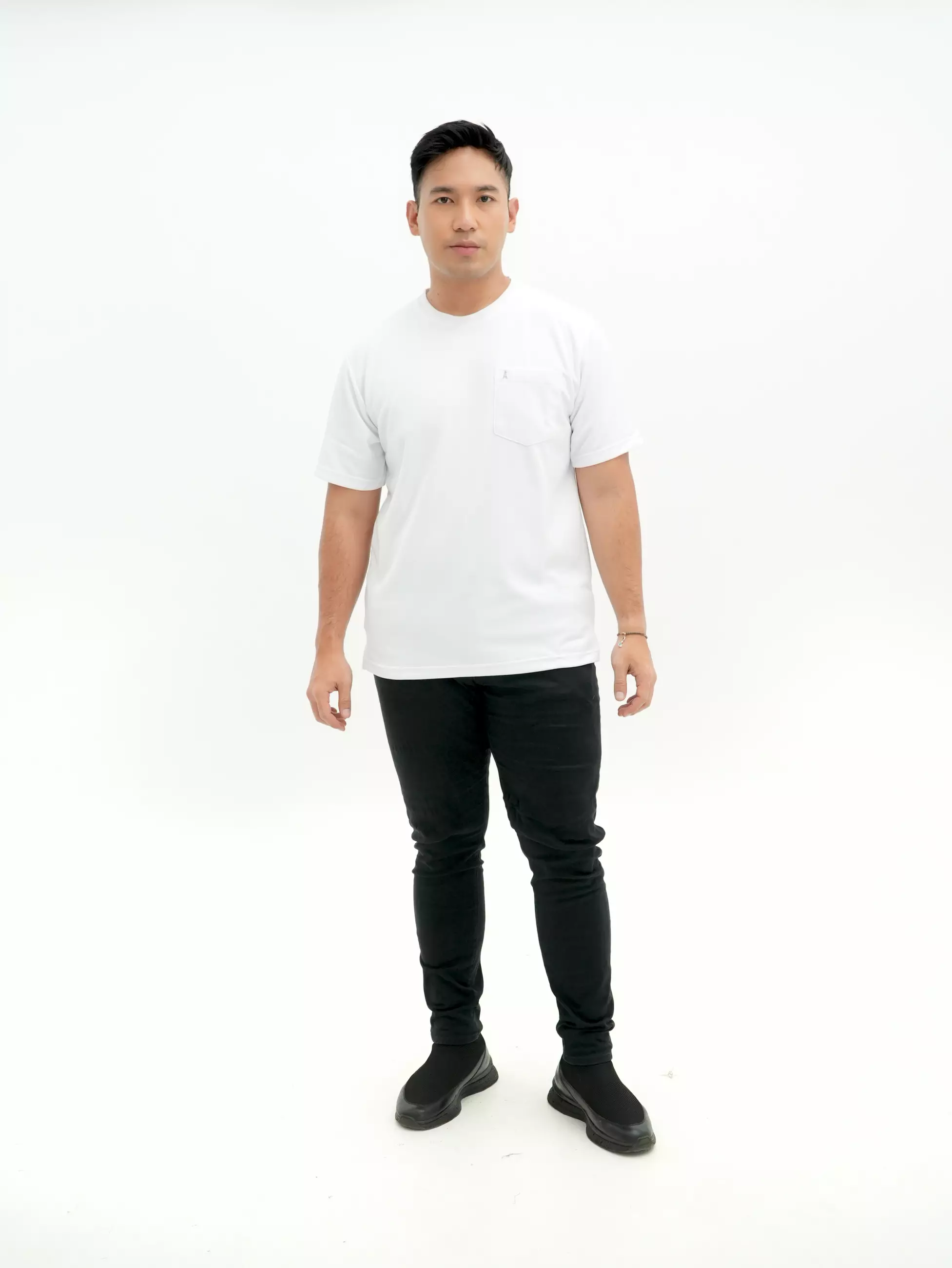 T-Shirt Scuba Putih Kantong 3454