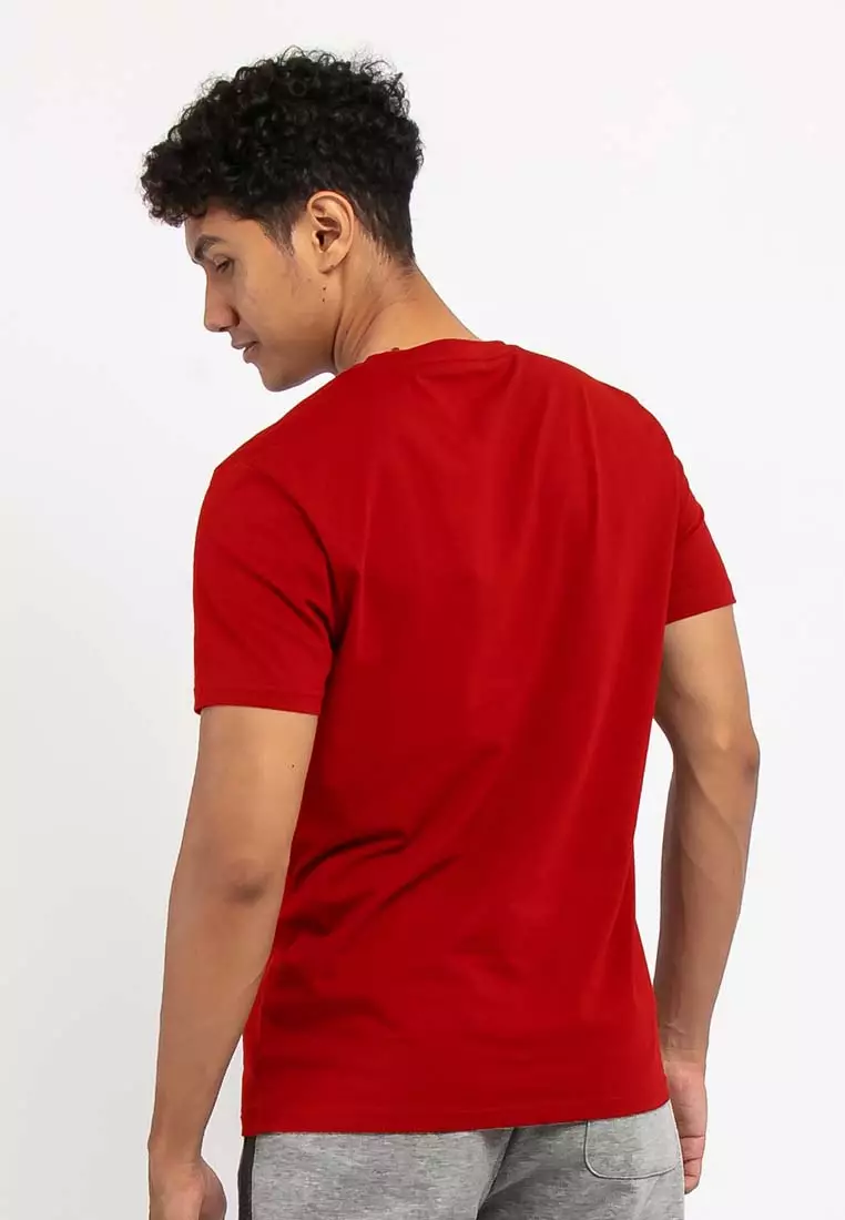Forest Premium Soft-Touch Cotton Slim Fit Plain Tee T Shirt Men - 23645 - 51Red