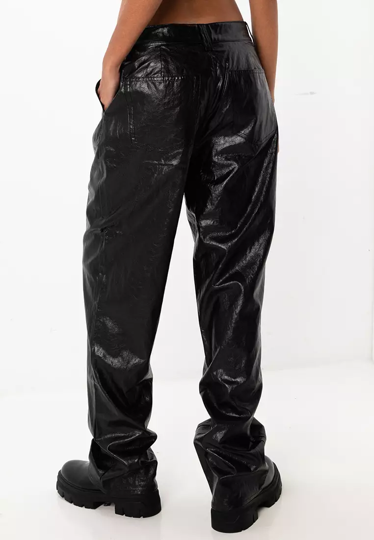 Asos Design Nylon Tracksuit Pants Buy ASOS Design Crackle Faux