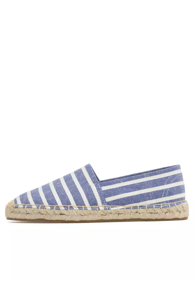 Contrast Stripes Canvas Espadrilles HB5