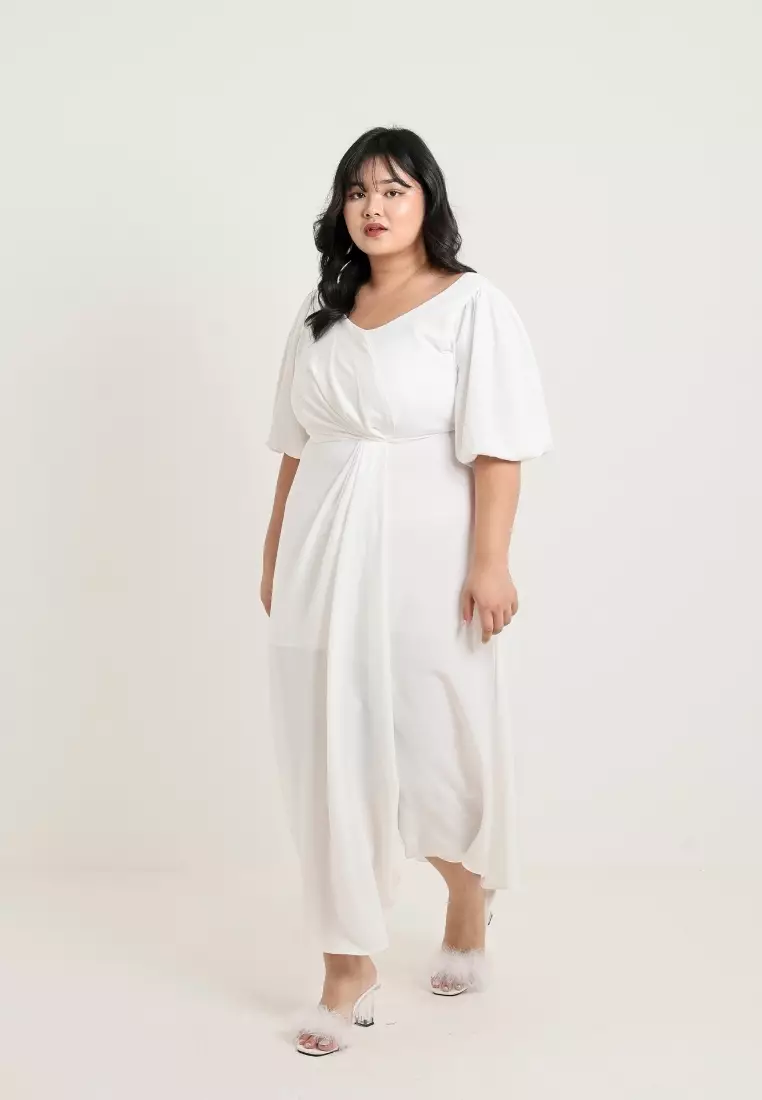 Plus Size Party Dress Arielle Broken White