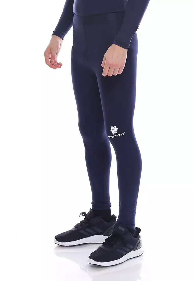 Tiento Man Long Pants Navy Celana Legging Pria Olahraga Renang Sepakbola Lari Original