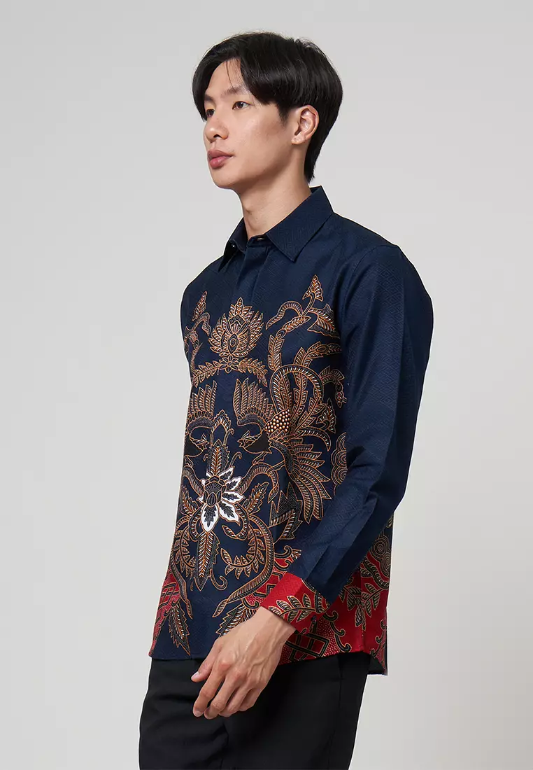 Exclusive Slimfit New Rekha Kemeja Batik Pria Lengan Panjang