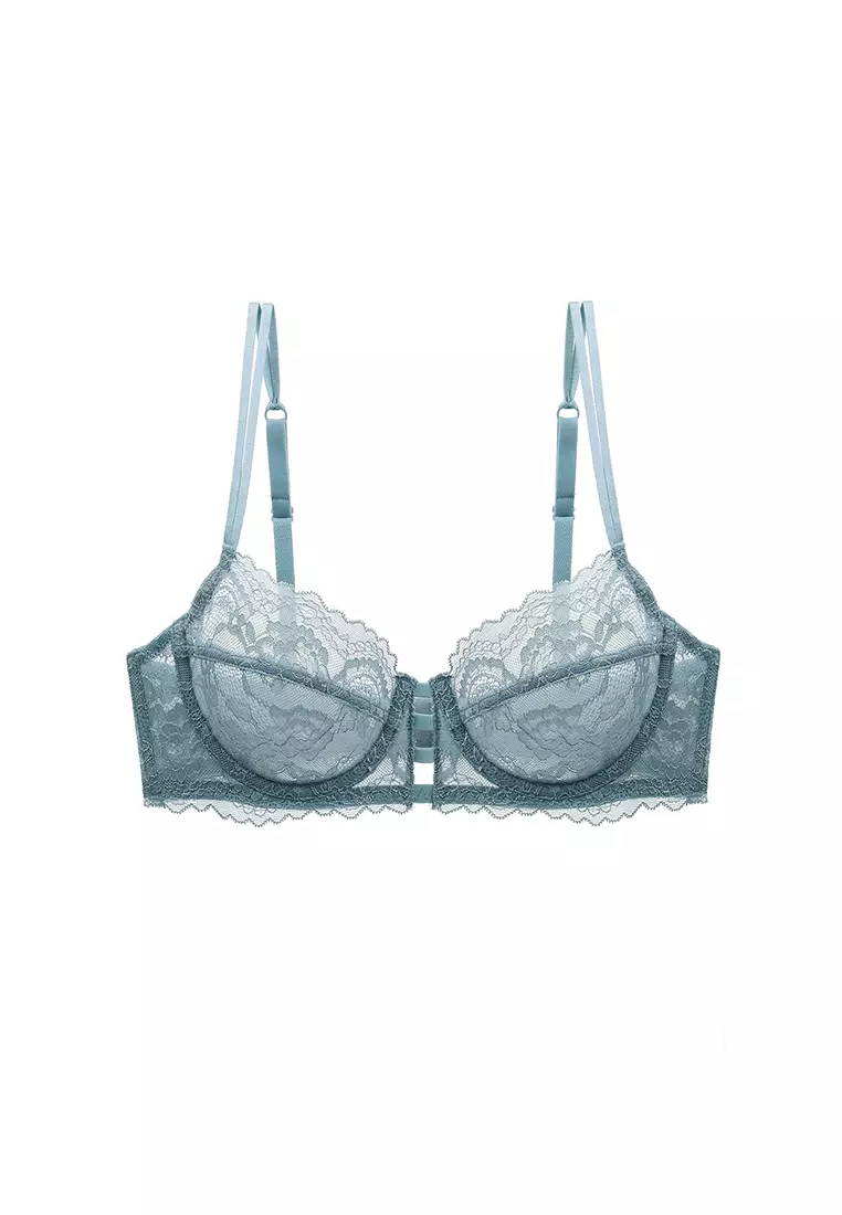 Cheap Women's Sexy 1/4 Cup Lace Bra Balconette Mesh See Through