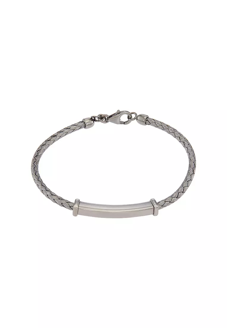 HABIB 925 Silver Bangle CJ-2-SCH TR3 TB(B)