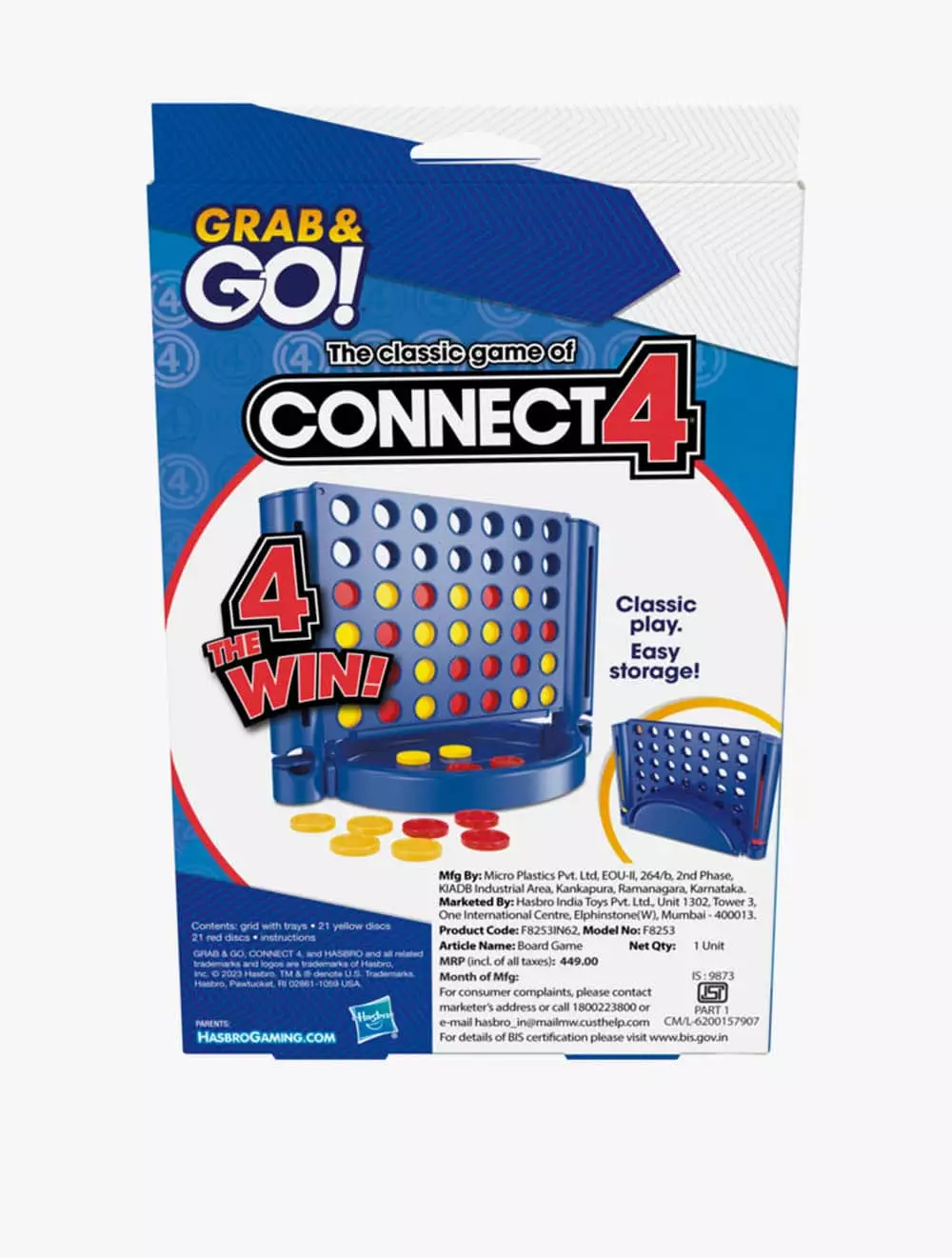 Grab and Go Connect 4 - GSSF8253 - Multicolor