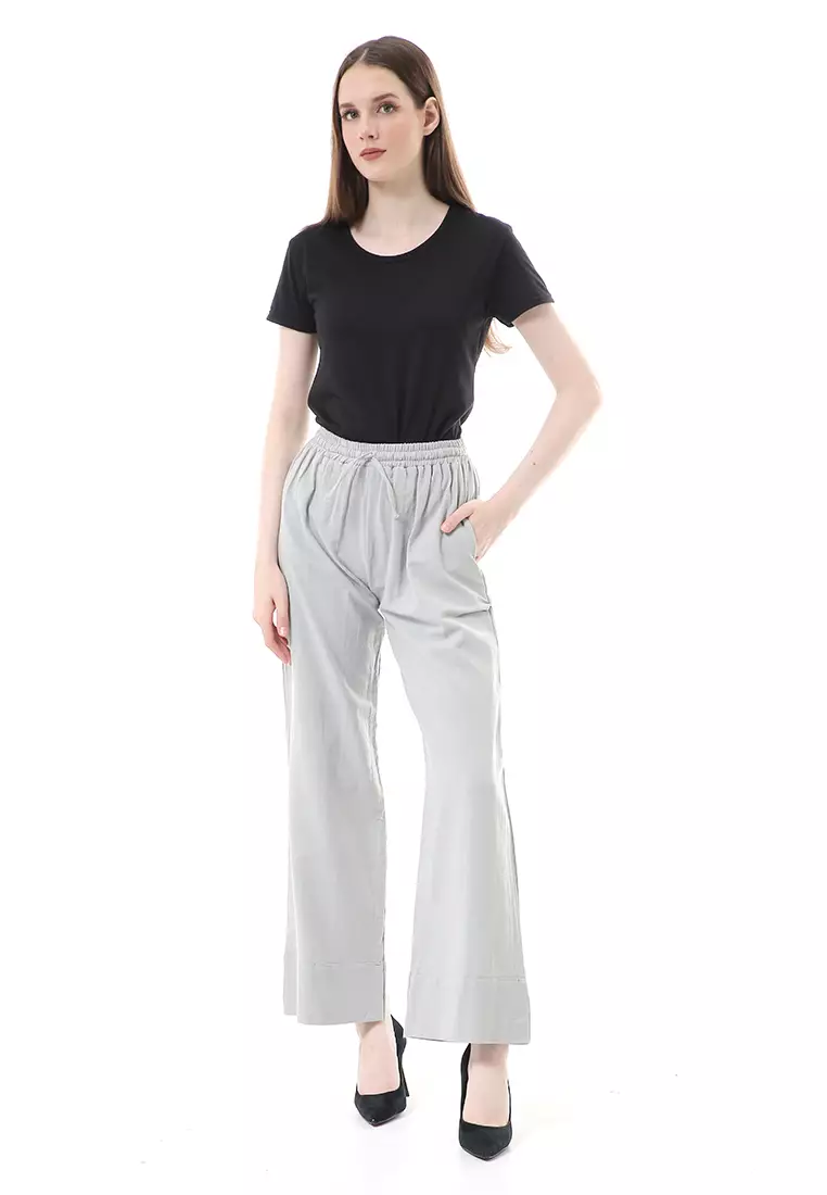 Farah Cullote Pants Design Simple Casual Relaxed Fit - Light Grey