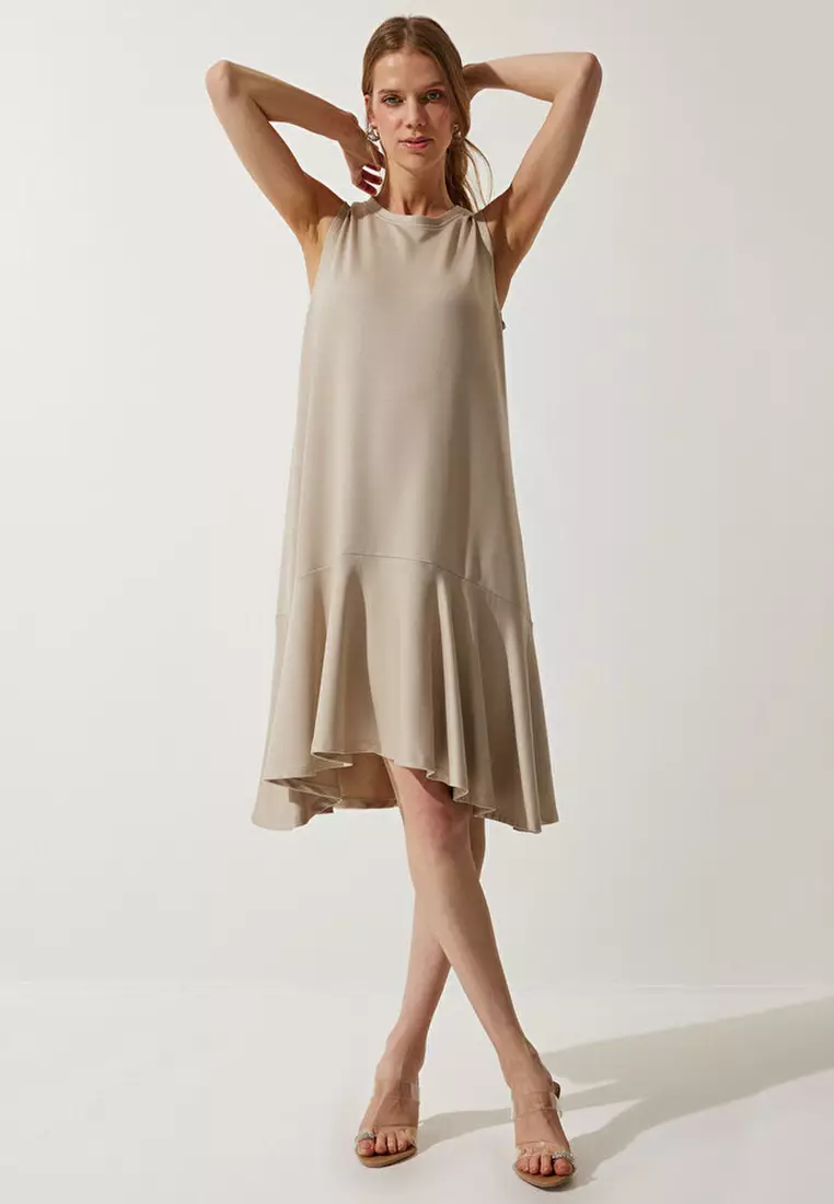 Knitted Flounce Bell Dress