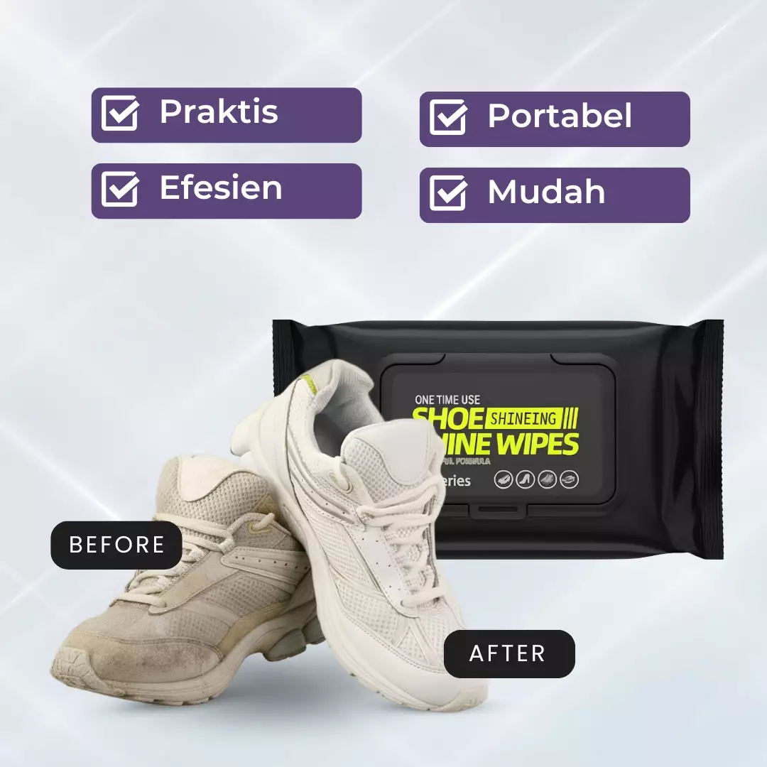 Wakakids Tisu Basah Pembersih Sepatu Praktis Portable Shoes Cleaner Wipes Isi 80 Lembar Venhs