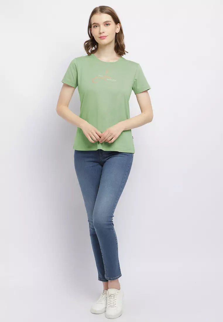 C2 Sanora Green T-Shirt Wanita