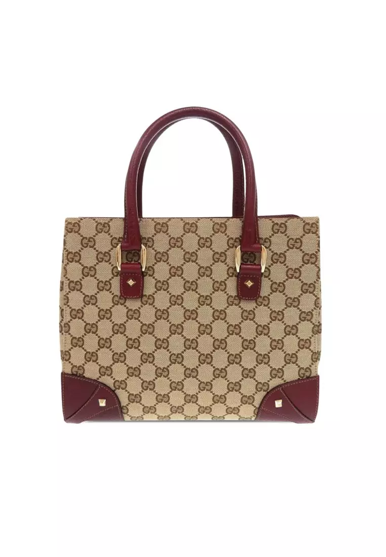 Pre-Loved Gucci Gg Canvas Nailhead Handbag