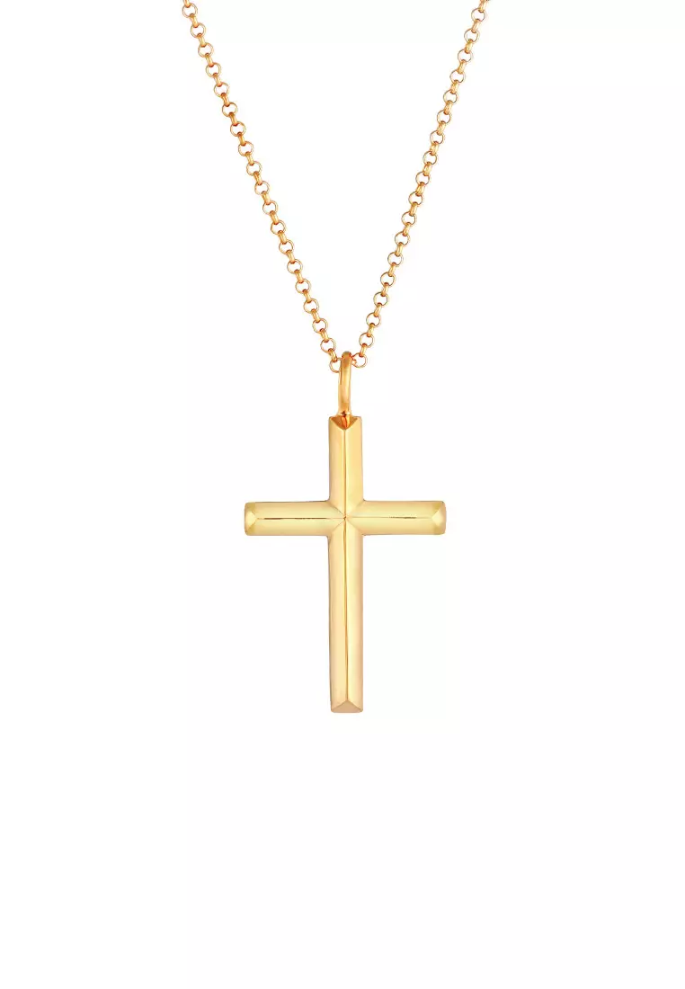 EXCLUSIVE Kalung Perhiasan Perak 925 Pria Chain Cross Gold Plated
