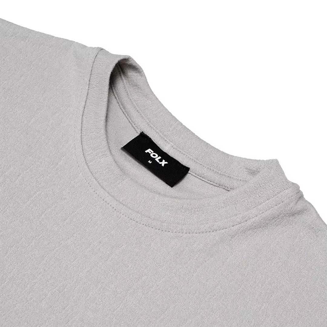Oversized Cracked Texture T-Shirt Light Grey