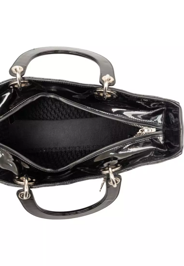 Pre-Loved Dior Large Patent Cannage Lady Dior