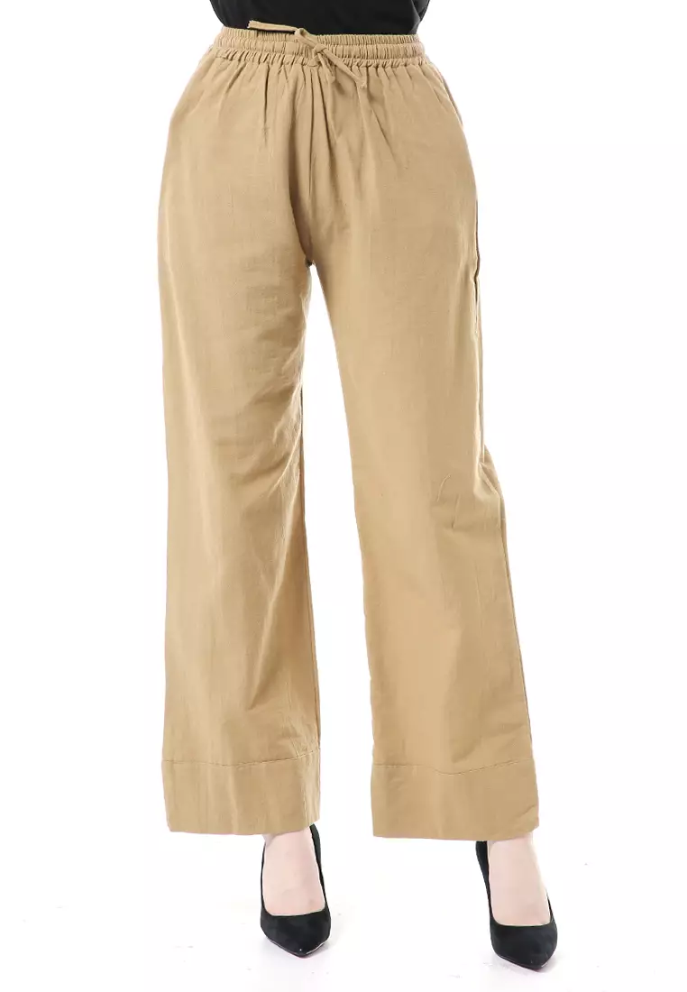 Farah Cullote Pants Design Simple Casual Relaxed Fit - Brown