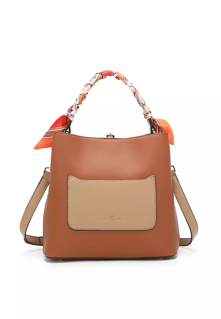 Women's Top Handle Bag / Sling Bag / Crossbody Bag (Tas Selempang / Tas Tangan) - Cokelat