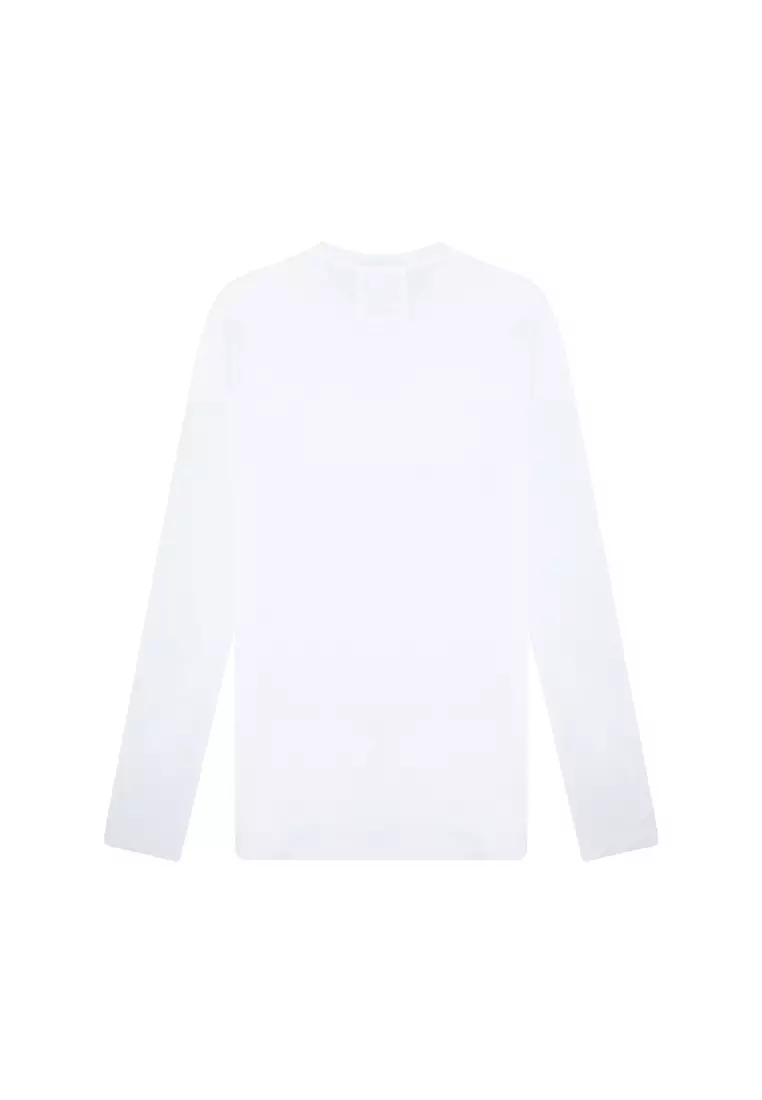 男士全棉合身長袖圓領印花純色T恤8N1TN8 1JPZZ