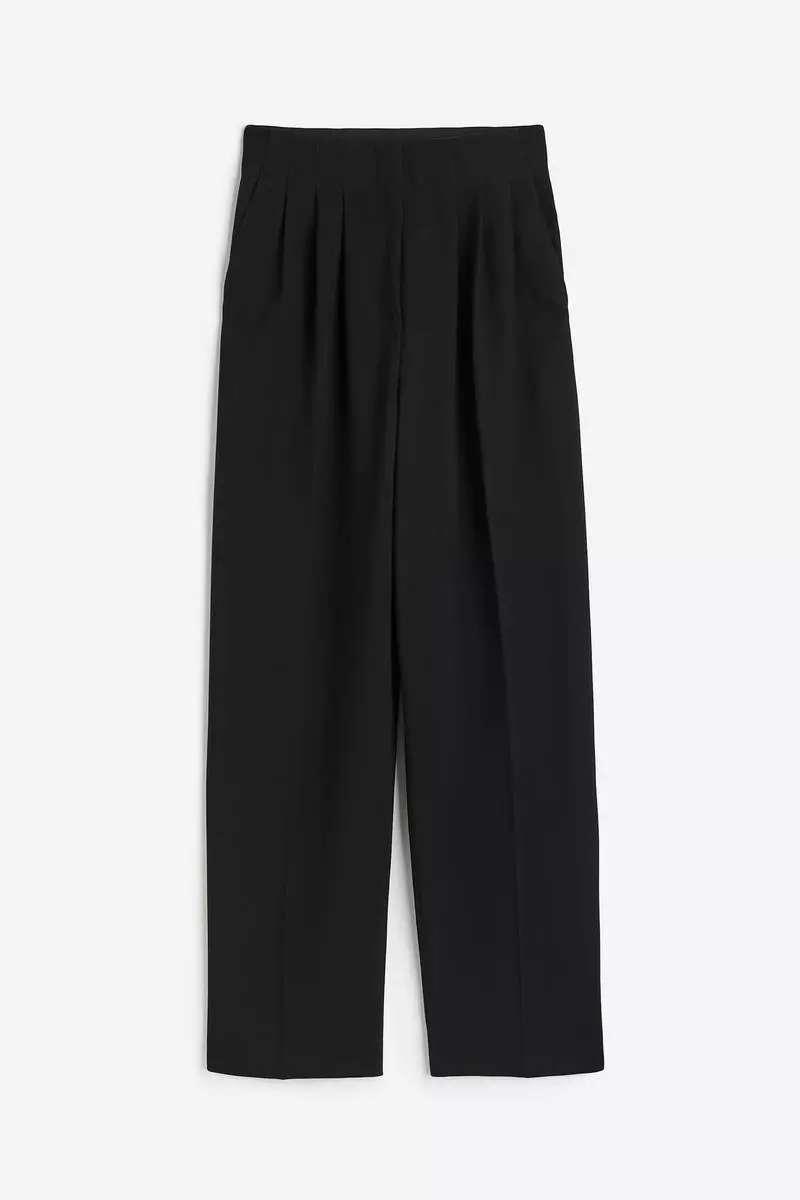 High-waisted tailored trousers