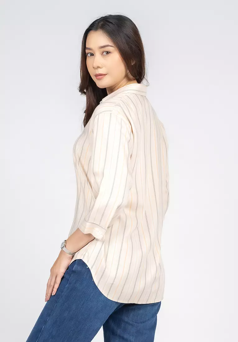 C2 Faniza Khaki Basic Blouse Wanita