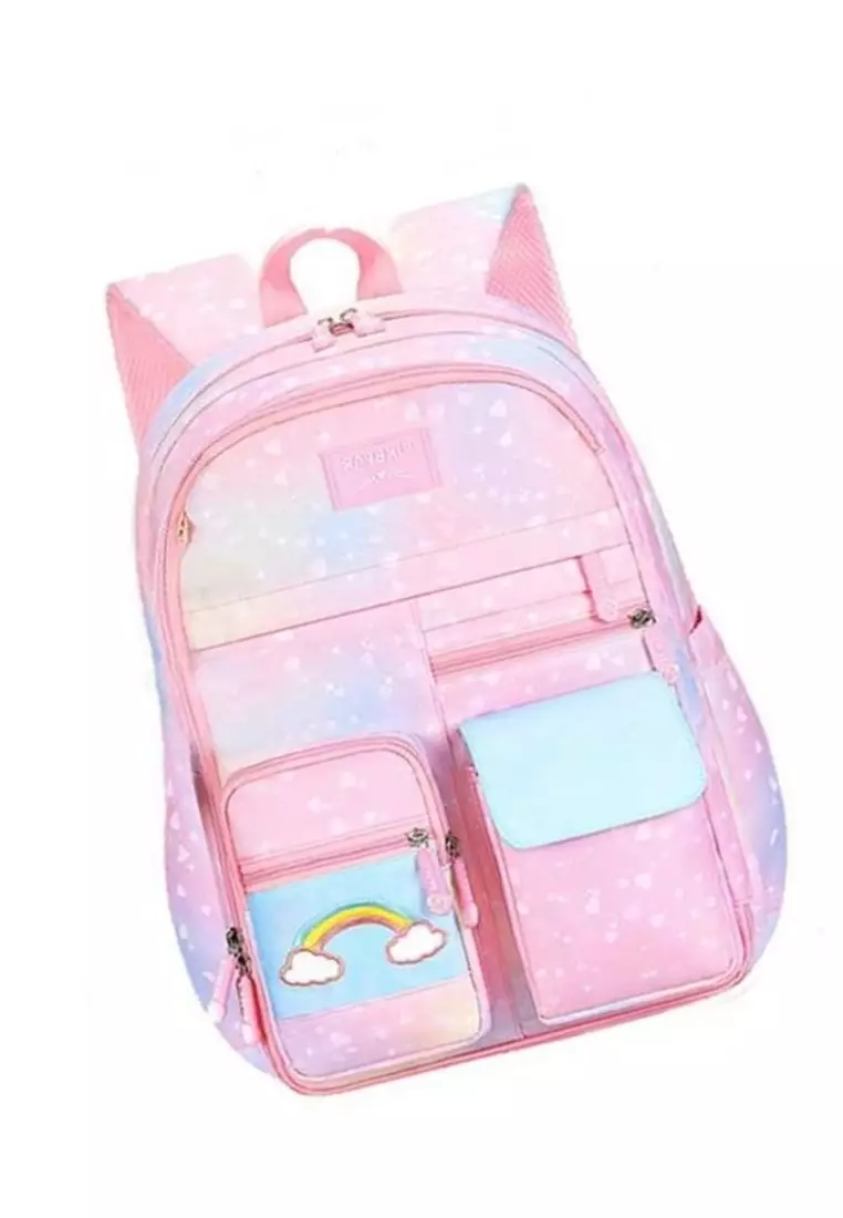 Maxime Tas Ransel Sekolah Anak Wanita Side Open Large Storage Many Slot Material Nylon ORIGINAL - Pink