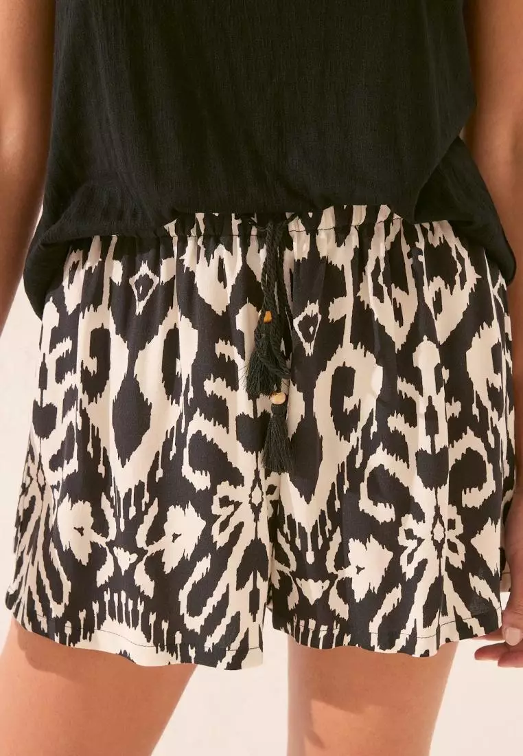 Viscose Trouser With Ikat Print