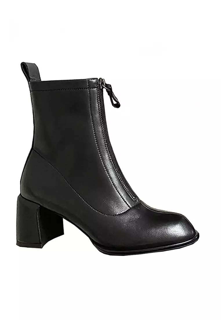 Discount on Twenty Eight Shoes  shoes - SKU: VANSA Skinny Sheep Leather Front Zipper Ankle Boots VSW-B07141003