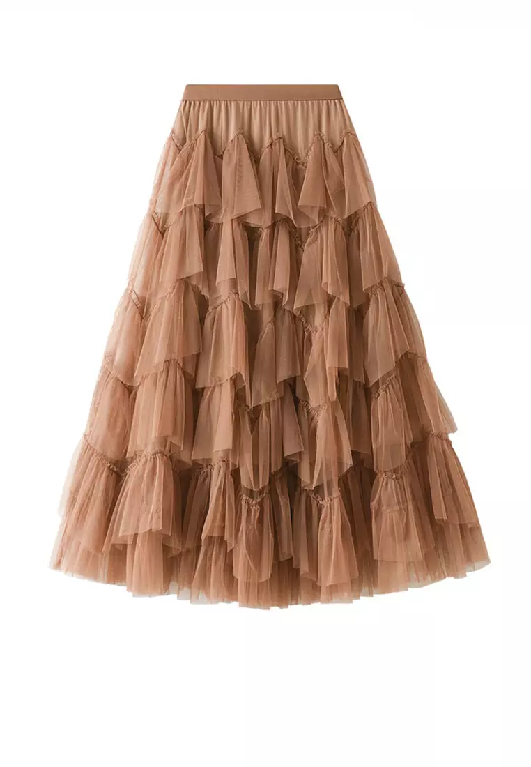 Buy Twenty Eight Shoes Spring/Summer Puffy Tulle Mesh Tiered Skirt ...