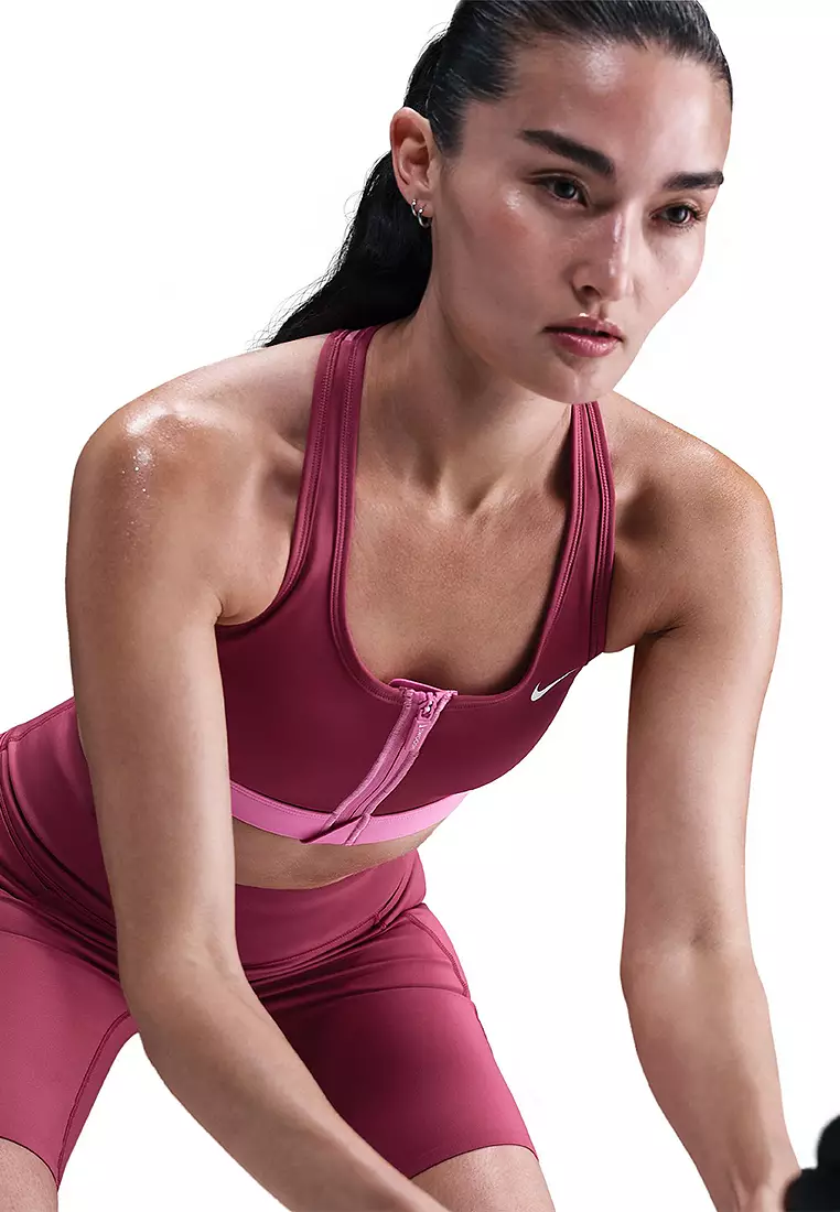 Swoosh Front Zip Medium-Support Padded Sports Bra