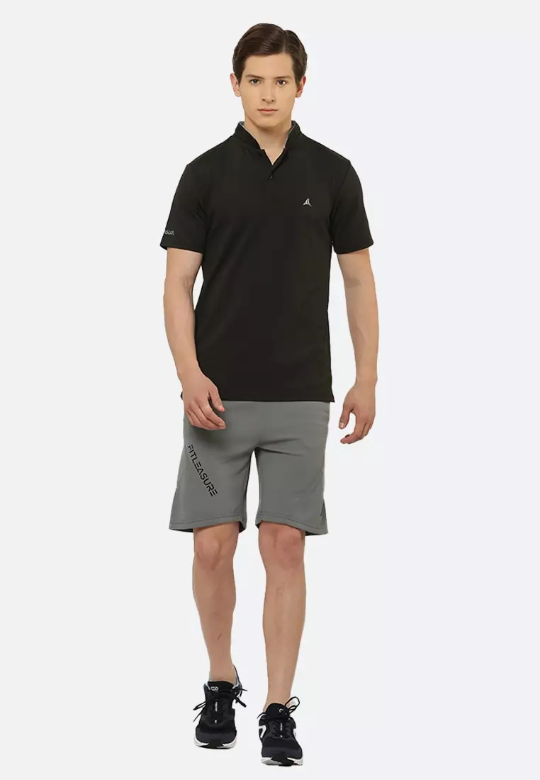 Black Luxe Men's Athleisure Chinese Collar Designer Tee