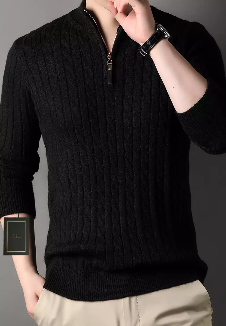 Stand Collar Knitted Sweater BD8511