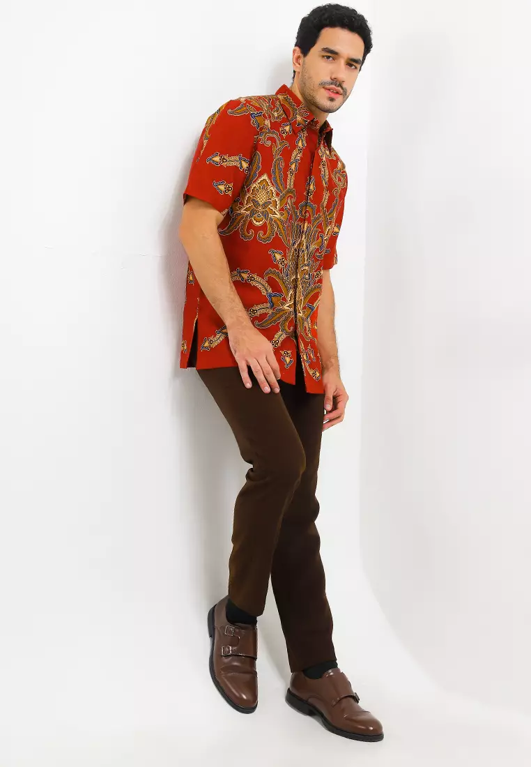 Kemeja Batik Lengan Pendek Motif Sekar Pergola