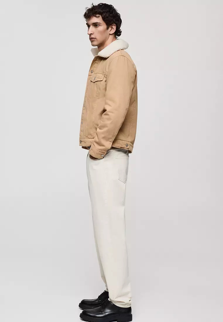 MANGO Man Denim Jacket With Sherpa Collar 2025 | Buy MANGO Man Online ...
