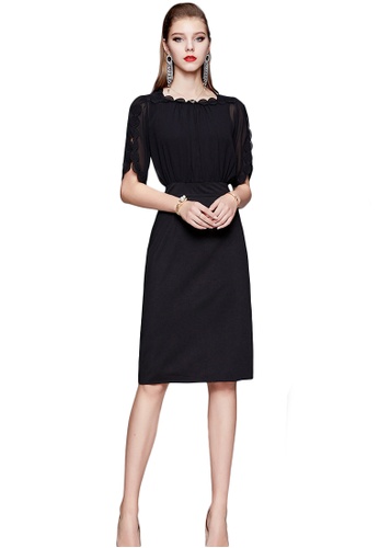 Buy Sunnydaysweety See Through Short Sleeve Waved One Piece Dress bk 22 Online Zalora Singapore