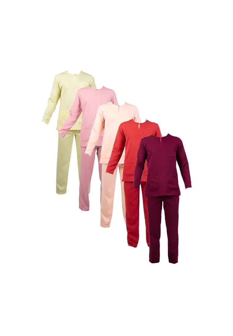 Alain Delon Slim Fit Baju Johor Ayah Anak Sedondon set - 19024504C-63Orange