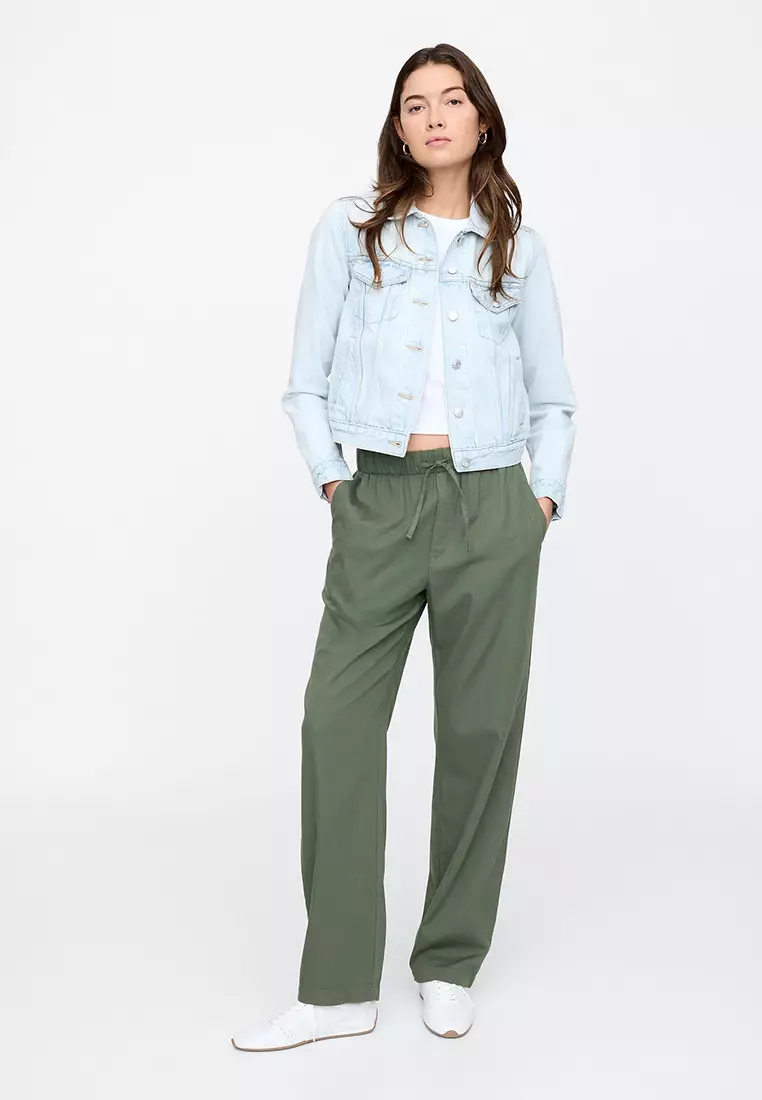 Mid Rise Easy Twill Pants