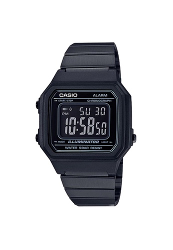 CASIO black Casio Vintage Digital Watch (B650WB-1B) 47DA4AC228D777GS_1