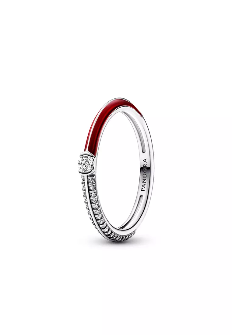 Pandora ME Pavé & Red Dual Ring