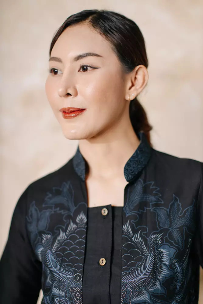 Mahiya Black Blouse Batik Wanita Kutu Baru Katun