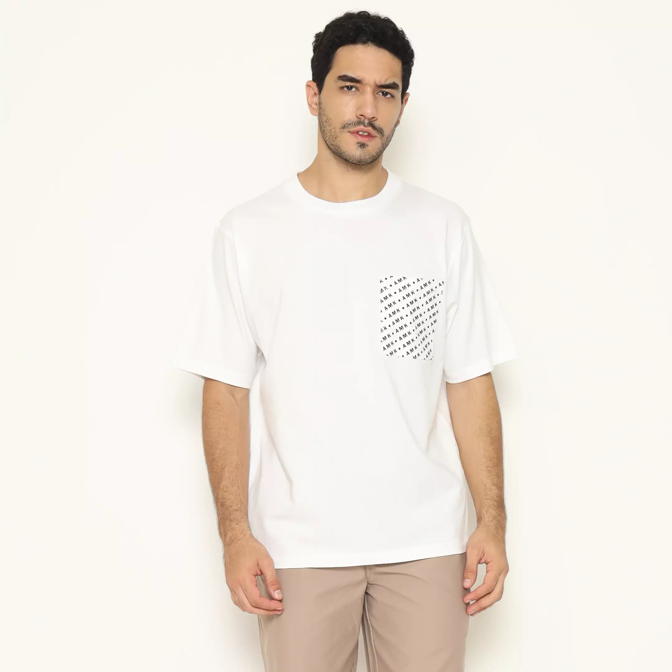 AMK Tshirt Polos Oversized  Pendek TS Sergei S/S White