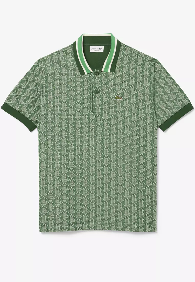 Classic Fit Monogram Jacquard Polo Shirt