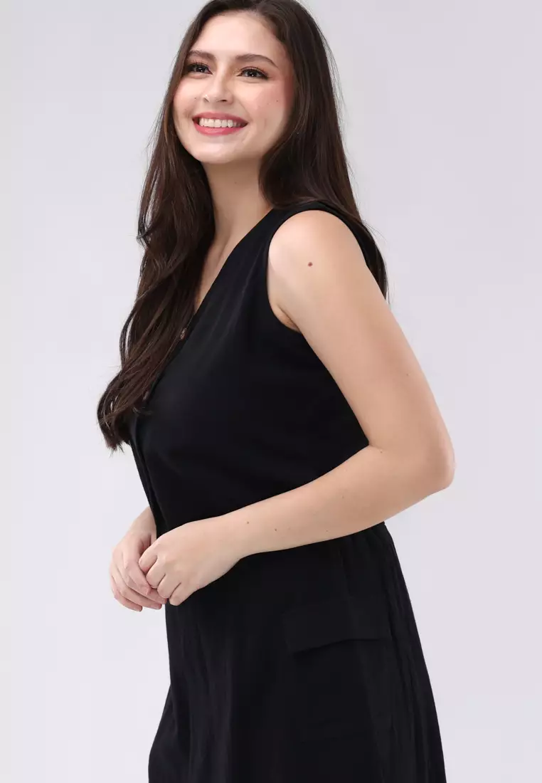 Crumpled Cotton Sleeveless Vest Terno Skort