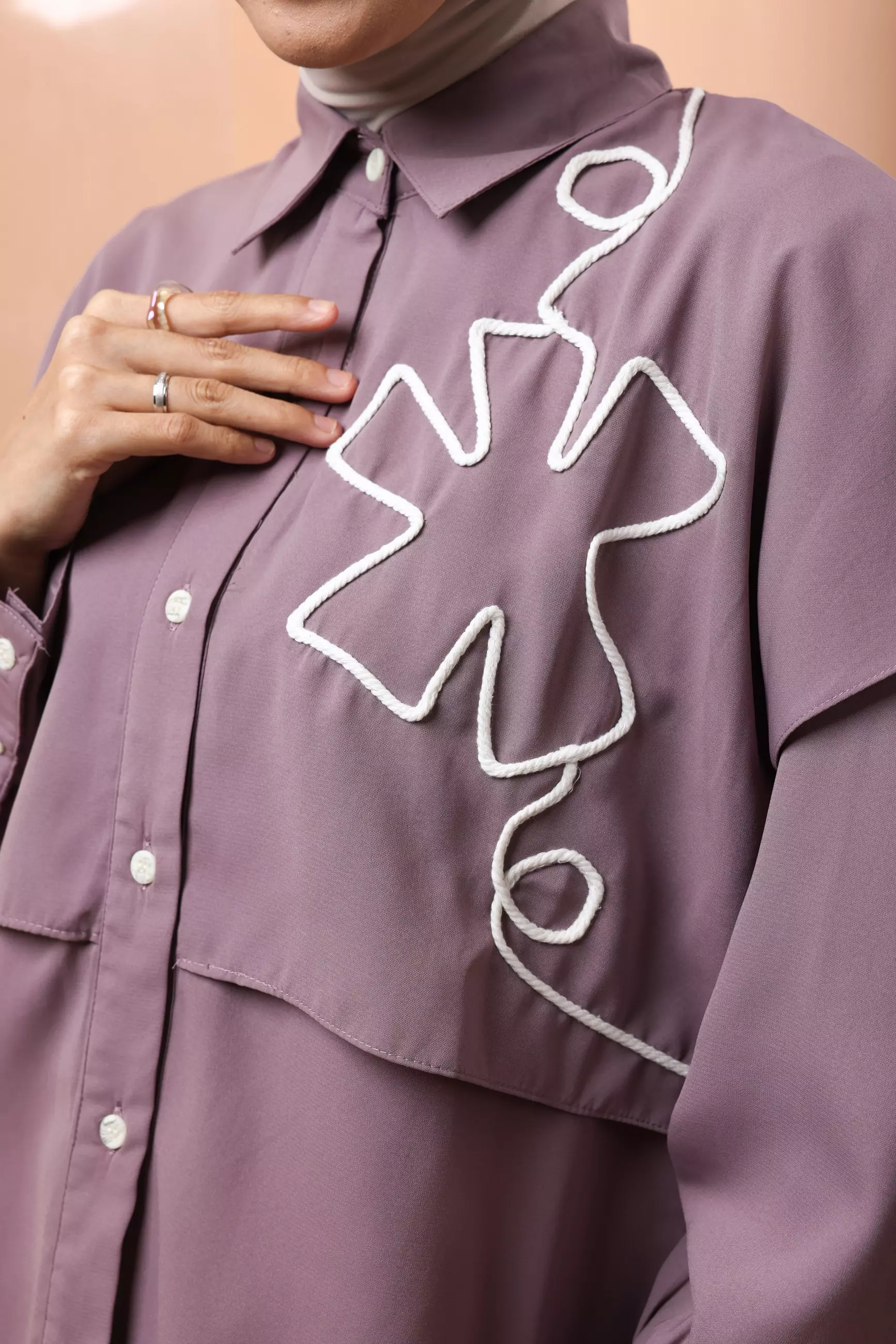 ZM Zaskia Mecca - Cerise Mauve Blouse Kemeja Wanita - Daily