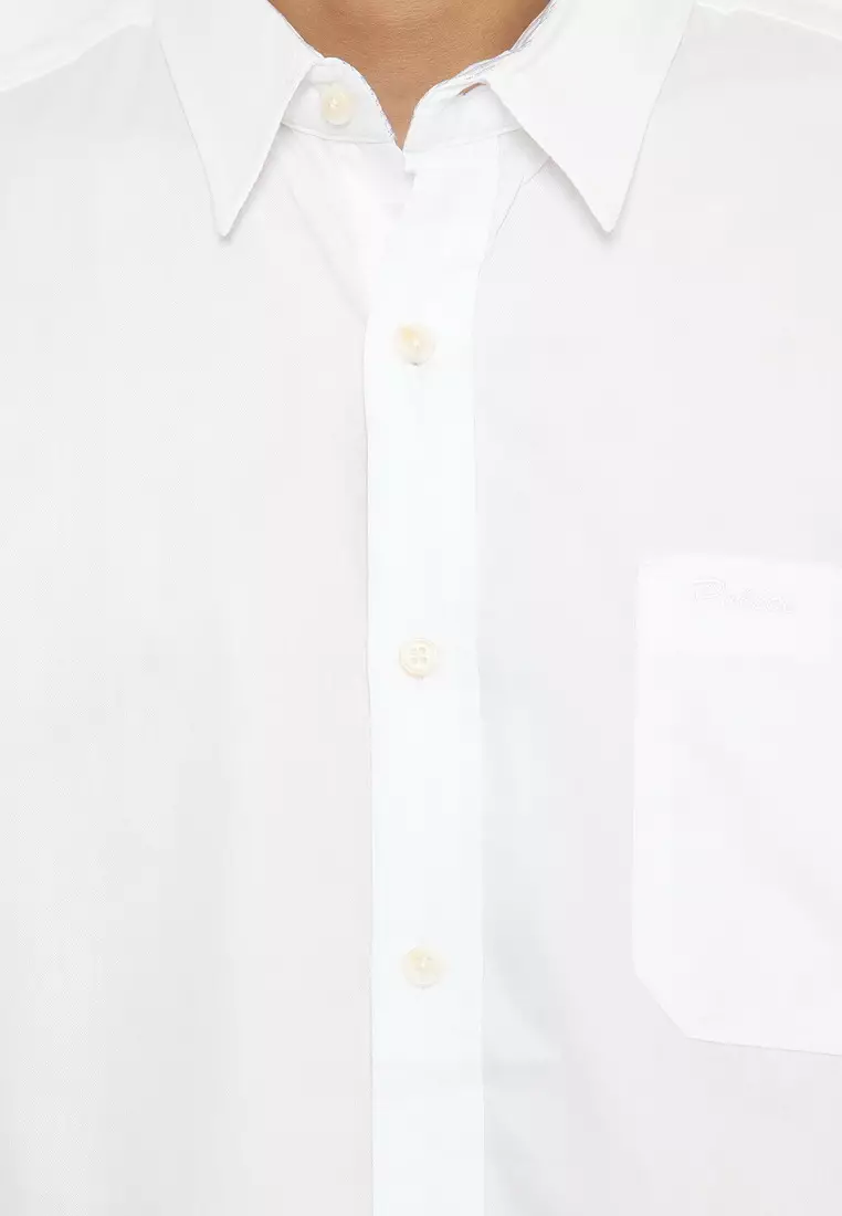 POLICE Kemeja Polos Cotton Twill Putih Regular Fit Pria