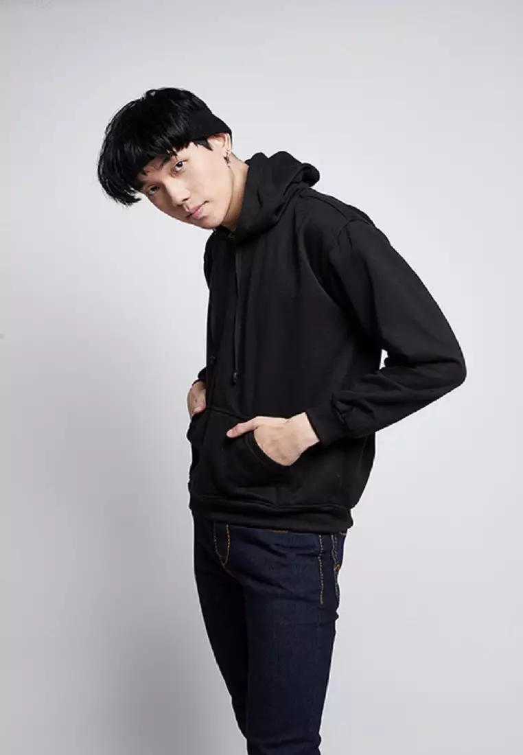 Jaket Polos Jumper Hoodie Sweater Warna Hitam