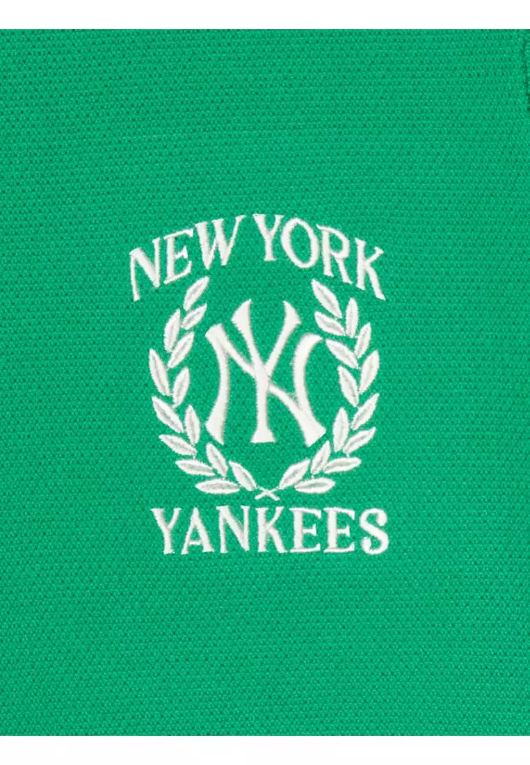 WOMEN'S SPORTIVE VARSITY HALF ZIP SHORT SLEEVE SWEATER PULLOVER NEW YORK YANKEES