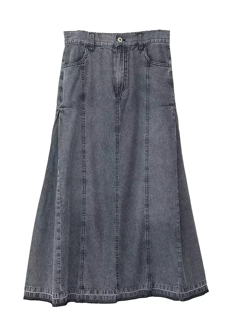 Green Parks - Airisu Side Tuck Denim Skirt