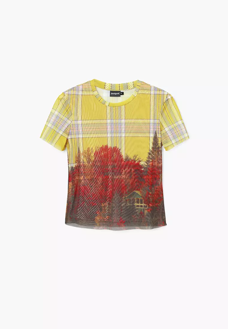 Desigual Woman Printed tulle T-shirt.